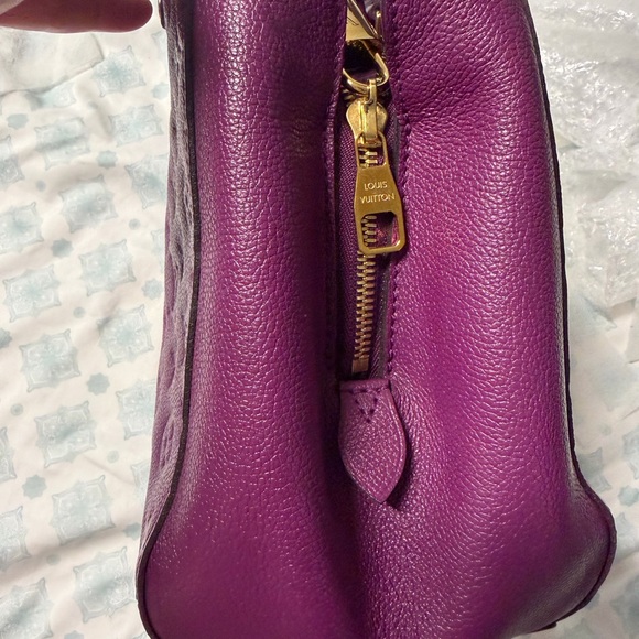 Louis Vuitton Montaigne Shoulder Bag MM Impreinte Monogram Leather Purple Color - Picture 10 of 16